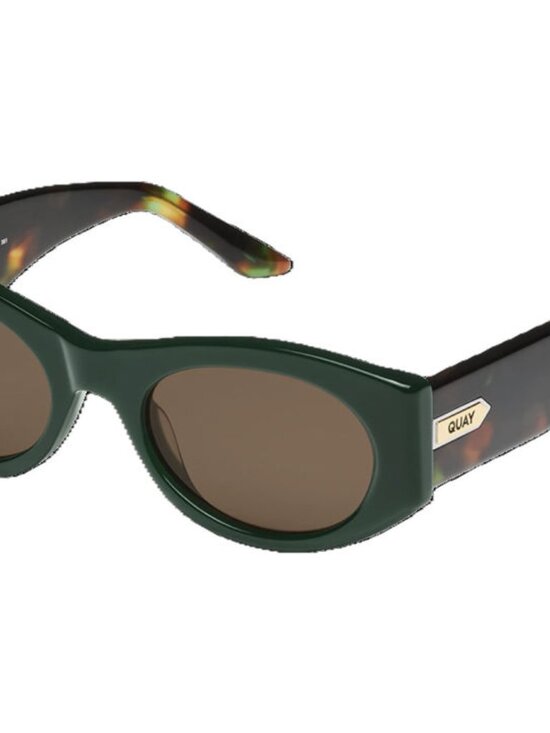 QUAY-SO WHAT Women\'s NO-NS-2263 Deep Green Frame/Brown Lenses Sunglasses